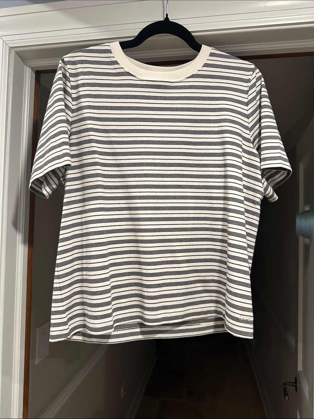 Aritzia Striped Crewneck Tee in White & Black